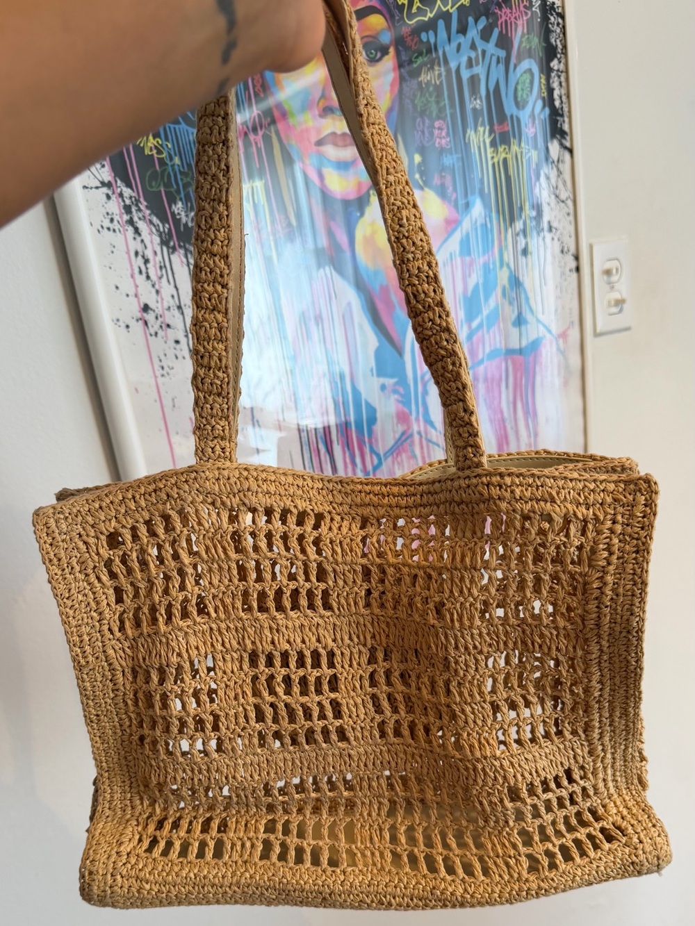 Tory Burch Woven Raffia Tote in Tan - Picture 2 of 9